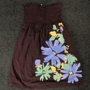 Old Navy Strapless Floral Black Dress